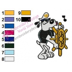 The Captain Dudley Puppy Embroidery Design